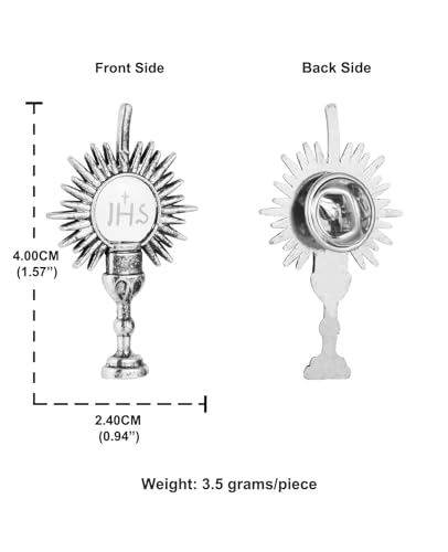 Cottvott Holy Spirit Enamel Dove Lapel Pins/Holy Chalice Pins Catholic Crucifix Jesus Cross Lapel Pins Religious Brooches Women Men Christian Party Favors - color: 5pcs-IHS chalice-silver color