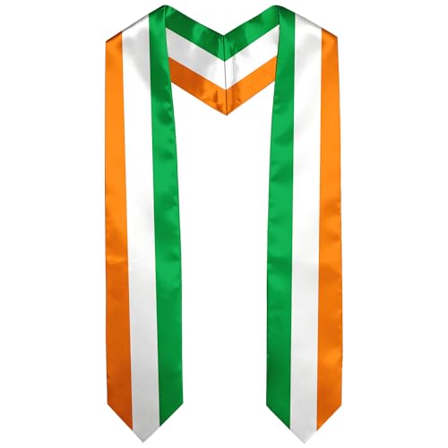 Graduation Satin Sash Scarf 72" Stole - color: Ireland Flag
