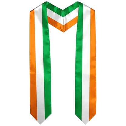 Graduation Satin Sash Scarf 72" Stole - color: Ireland Flag