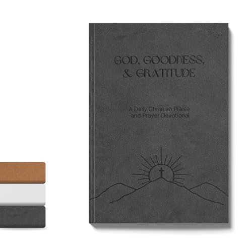 Christian Devotional Journal - God, Goodness & Gratitude - 2027 Faith-Based Gratitude and Prayer Journal for Daily Prayers, Bible Study, and Spiritual Growth - Black Leather Hardcover - color: Black
