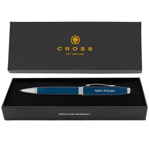 Cross Foundry Personalized Ballpoint Pen in Translucent Blue, Chrome Trim - color: Translucent Blue