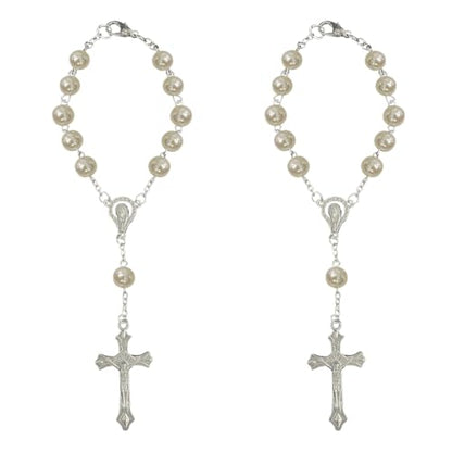ZIMISI 2PCS Car Rosary for Rearview Mirror (White) - color: White