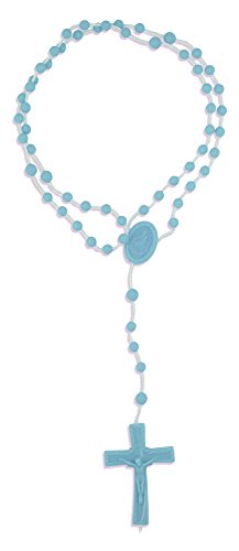 Vatican Imports Plastic Economy Rosary | 10 Bright Colors | Perfect for Camps, Groups and Retreats | Made in Italy | Christian Prayer Accessories - color: Blue