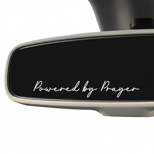 3XPowered by Prayer Sticker, Christian Vinyl Decal for Car Window & Laptop, Inspirational Bible Verse Faith Sticker, Religious Gift for Women Men Teens (White) - color: White