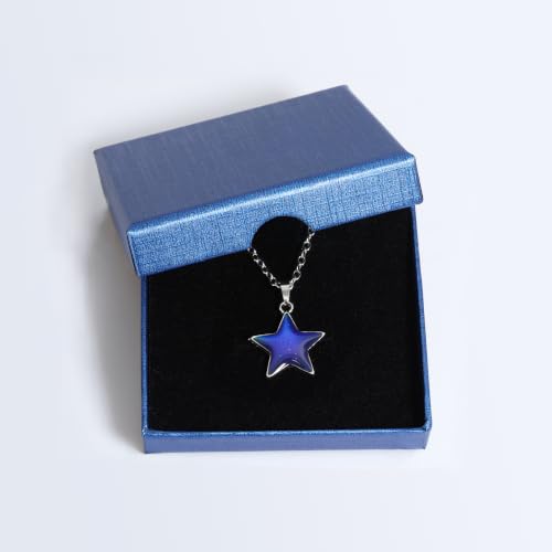 FM FM42 Temperature Sensing Color Changing Pendant Necklace with 19.29" Stainless Steel Rolo Chain - color: Star