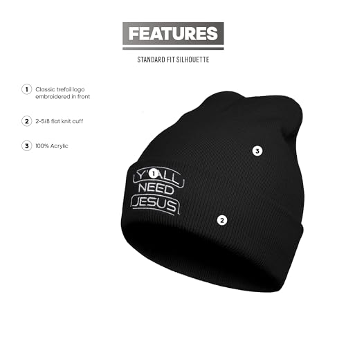 Embroidery Beanie for Men & Women, Multi-Season Stretch Skull Knit Hats, Winter Warm Beanie - color: Jesus