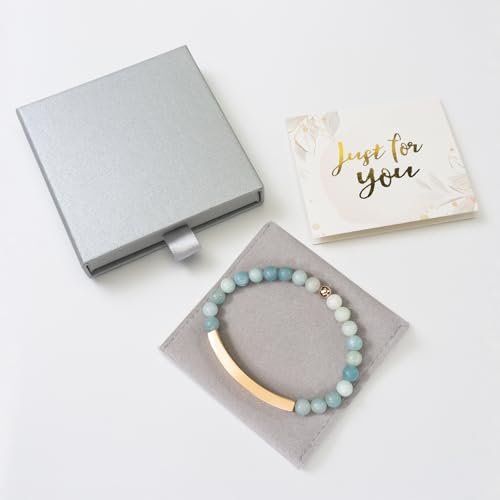 Inspirational Christian Bracelet for Women, 18K Gold Plated Bible Verse Jewelry with Amazonite Beads, Religious Faith Gift for Mom, Daughter, Sister, Friend - color: Always And Forever-Amazonite Rose Gold