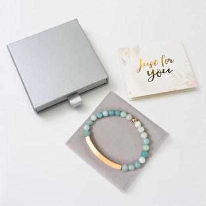 Inspirational Christian Bracelet for Women, 18K Gold Plated Bible Verse Jewelry with Amazonite Beads, Religious Faith Gift for Mom, Daughter, Sister, Friend - color: Always And Forever-Amazonite Rose Gold