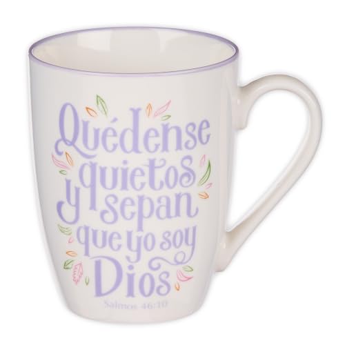 Christian Art Gifts Taza de Café de Cerámica Con Borde Lila - 12 oz.