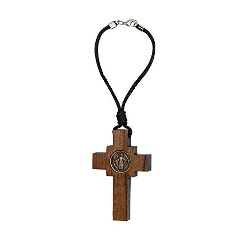 Intercession Car Rearview Mirror Rosary (St Benedict Crucifix) - style: St Benedict Crucifix
