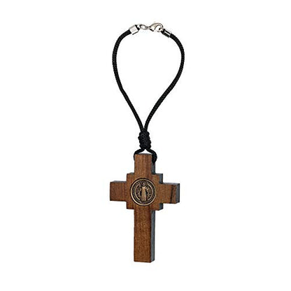 Intercession Car Rearview Mirror Rosary (St Benedict Crucifix) - style: St Benedict Crucifix