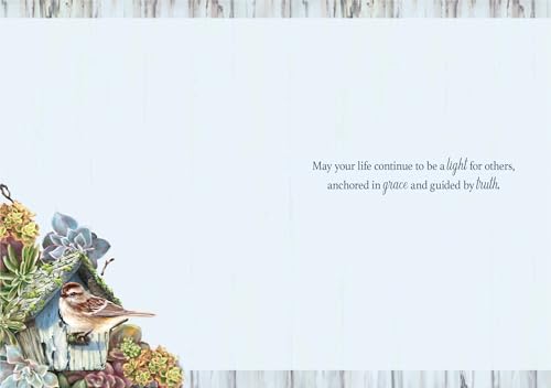 KJV We Will Serve the Lord Card, 1 Count - color: Succulent Birdhouse