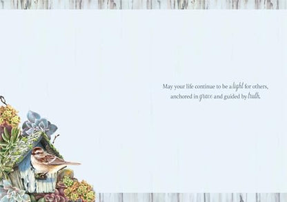KJV We Will Serve the Lord Card, 1 Count - color: Succulent Birdhouse