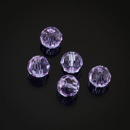 100pcs Adabele Austrian 4mm (0.16 Inch) Small Faceted Round Crystal Beads Light Violet Compatible with Swarovski Crystals Preciosa - color: Light Violet, size: 4mm Small (100pcs)
