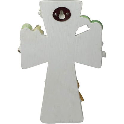 God Created Everything 7 inch Resin Stone Decorative Hanging Wall Cross