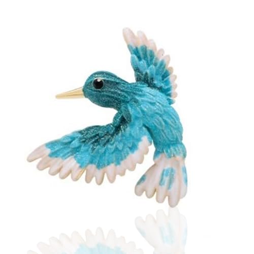Enamel Bird Theme Brooch Pin for Women, Vintage Flying Bird Lapel Pin - color: Blue