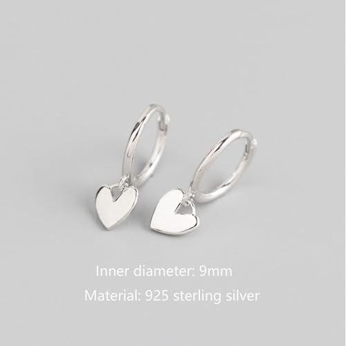 925 Sterling Silver Dangle Earrings Heart Star Cross Drop Earrings Dainty Gold Trendy Cute Earrings for Women - color: Heart, silver