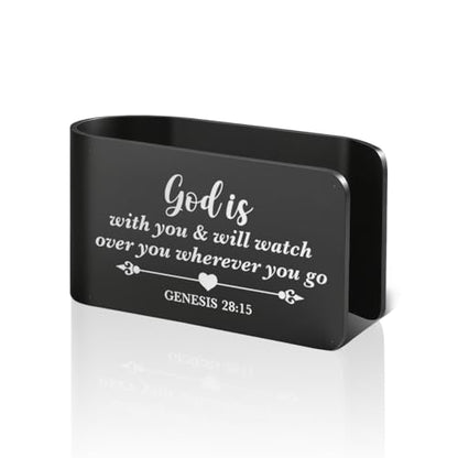 Genesis 28:15 Car Visor Clip, Christian Visor Clip for Men Women - color: Black06