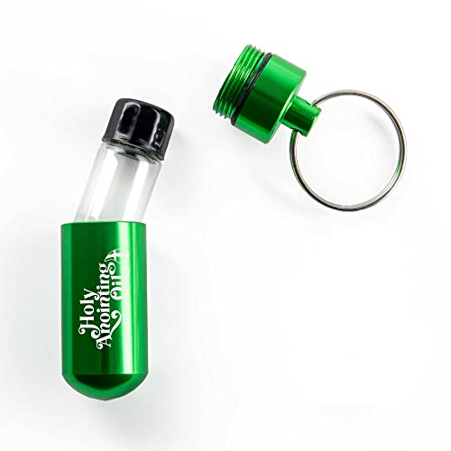Logos Trading Post Anointing Oil Bottle with Green Keychain Container - color: Green