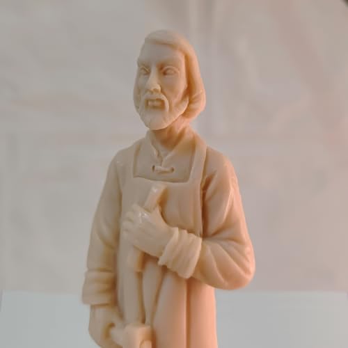 St Joseph Statue for Selling House, 4.7" H Beige, Saint Figurine Protecting Home Complete Kit with Instruction and Prayer Resin Solid