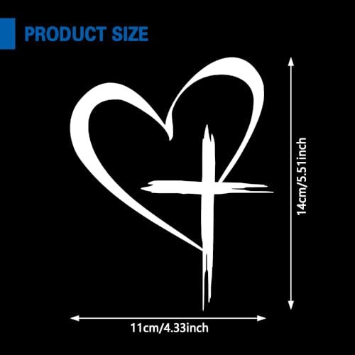 Love Cross Sticker Decal, Automotive Decals, Faith Hope Heart Vehicle Bumper Mirror Decoration Decal, Religious Auto Window Stickers Decorative Accessories for SUV Sedan Truck - color: White1