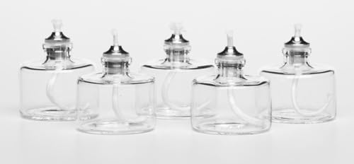 Firefly - Refillable Clear Glass Tealight Candles - Unscented 5 Pack