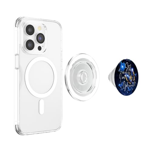 Religious Be Still & Know That I Am God Blue Butterfly Art PopSockets PopGrip for MagSafe - style: Magnetic PopGrip