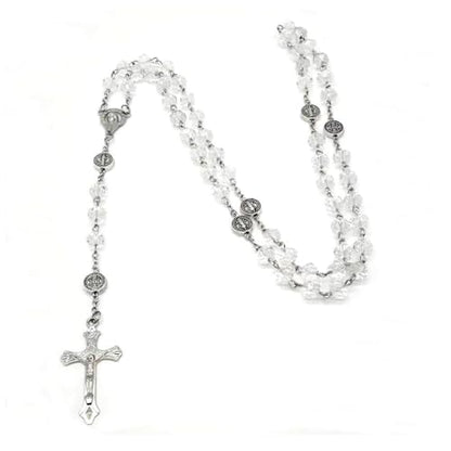 Rosary Beads for Women, Catholic Rosary Necklace, Exquisite Gifts Perfect for Prayer, Weddings, Baptisms - color: Clear
