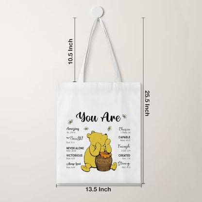 Cute Pooh Bear Aesthetic Reusable Tote Bag, Funny Gifts for Women Friends - color: You