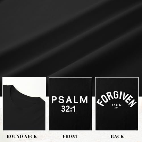 Christian Jesus Shirts for Men God Religious Faith Shirt Bible Verse Inspirational Oversized Graphic Tees Tops - color: Black, size: Medium