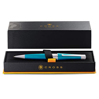 Cross Beverly Refillable Ballpoint Pen, Medium Ballpen, Includes Premium Gift Box - Translucent Teal Lacquer - color: Translucent Teal Lacquer, style: Ballpoint Pen