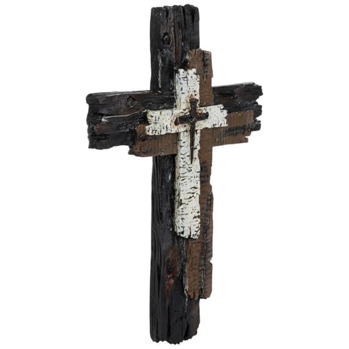 Hobby Lobby Rustic Resin Cross Wall Decor, Stacked Cross Design