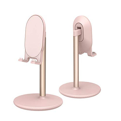 Bright Stone Phone Stand for Desk, Adjustable Cell Phone Holder for Desk, Compatible with 4"-12.9" Phones/Tablet/iPhone/iPad/Switch (Pink) - color: Pink