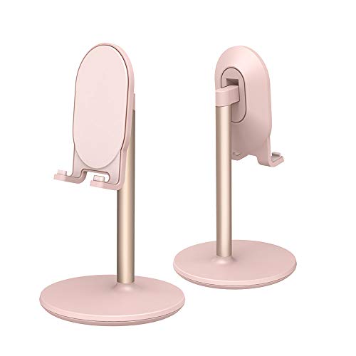 Bright Stone Phone Stand for Desk, Adjustable Cell Phone Holder for Desk, Compatible with 4"-12.9" Phones/Tablet/iPhone/iPad/Switch (Pink) - color: Pink