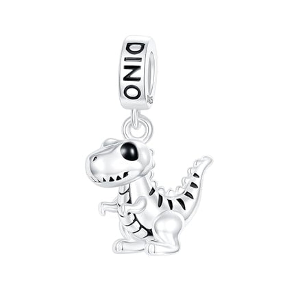 LUXILLA 925 Sterling Silver Charm Golden Family Tree Sparkling Cross Cute Dragon Charms Fits Bracelets Necklace Pendant Bead Jewelry Gift for Women Family Friends - color: Dinosaur Charm