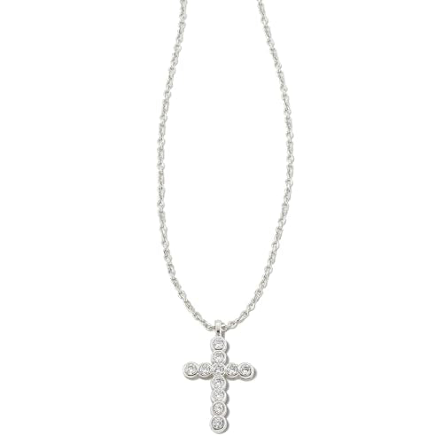 Kendra Scott Cross Crystal Pendant Necklace, Fashion Jewelry for Women - color: RHODIUM - WHITE CRYSTAL