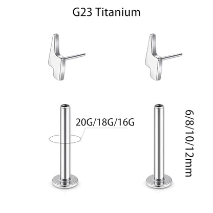 1 Pairs G23 Titanium 20G/18G/16G Press Fit Threadless Push Pop Top 4mm Flat Back Piercing Lip Stud Earring Labret Monroe Lip Ring Tragus Cartilage Bar Lehgth 6mm-12mm - color: 1 Pair Lightning