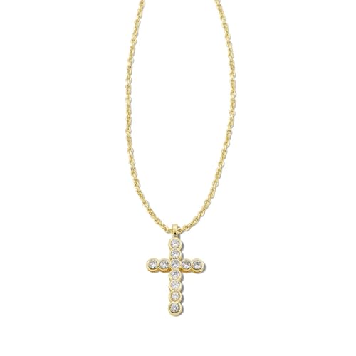 Kendra Scott Cross Crystal Pendant Necklace, Fashion Jewelry for Women - color: GOLD - WHITE CRYSTAL