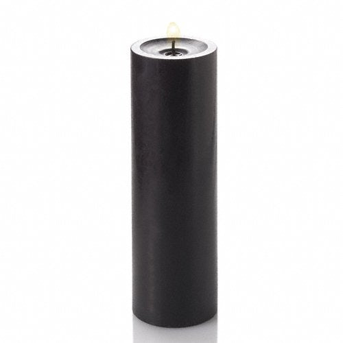 12 Eastland Glass Cylinder Vases 10.5" and 12 Black Richland Pillar Candles 9" - color: Black, size: 9"