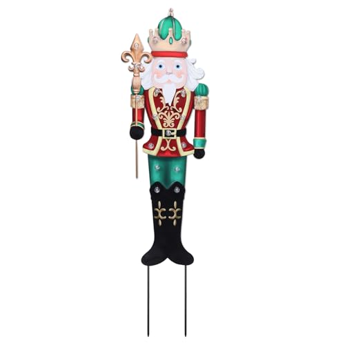Christmas Yard Sign Decorations Outdoor with LED Lights Christmas Nutcracker Yard Signs with Metal Stakes for Xmas Holiday Party Lawn Sign Garden Decor Xmas Outdoor Yard Signs - style: king