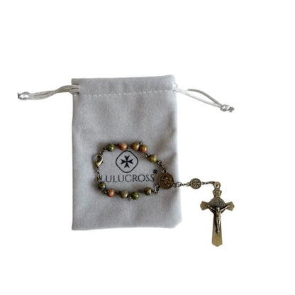 6cm Black Gallstone Rosary Catholic Rosary For Car Hanging Prayer - color: Bronze