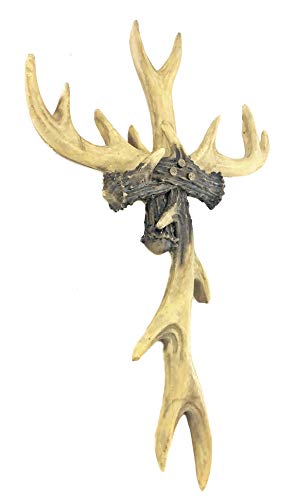 Bellaa Wall Art Cross Antler Deer Hunting Lodge Cabin Woodland Farmhouse Rustic Home Decor Christian Catholic Religious Gift Abstract Modern Indoor Outdoor Sculpture 14 inch