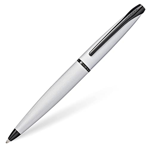 Cross ATX Sandblasted Chrome Ballpoint Pen, Medium Point, Black Ink - color: Sandblasted Chrome