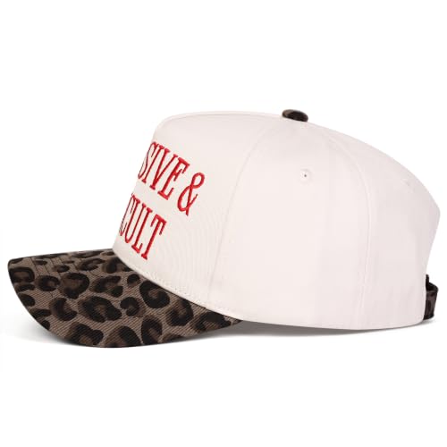 Trendy Embroidered Baseball Cap for Men & Women, Adjustable Snapback Hat for Casual Wear - color: Expensive & Difficult-leopard Red