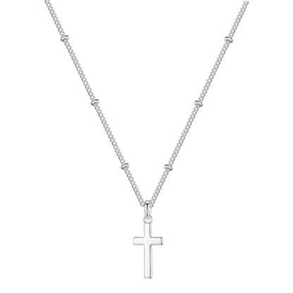S925 Sterling Silver Cross Necklace for Women - color: 16+2 Inches