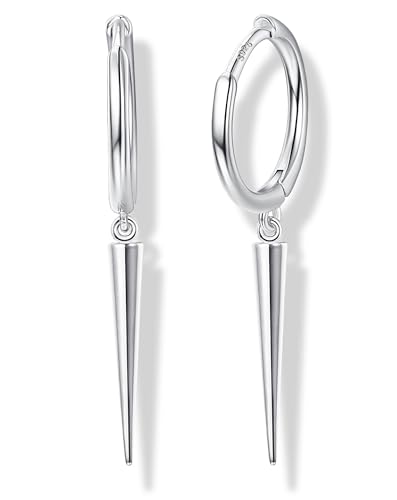 MILACOLATO 925 Sterling Silver Dangle Earrings for Women Hypoallergenic - color: silver-spike