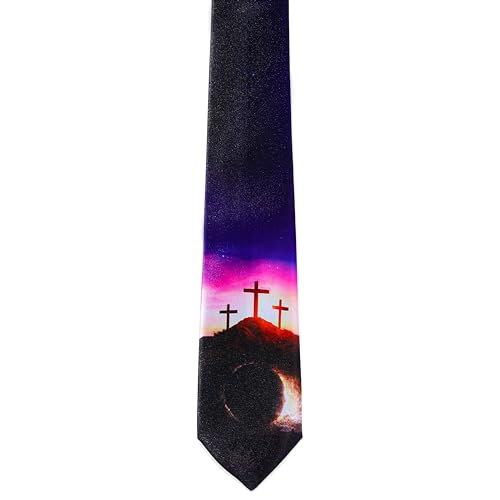 ASVP Shop Easter Mens Ties Jesus Resurrection Cross Necktie Tie Religious Neckties Christianity - style: Tomb of Jesus