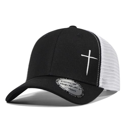 Christian Hats for Men Women,Jesus Cross Hat Christian Religious Gifts for Birthday/Christmas - color: 34.black-03