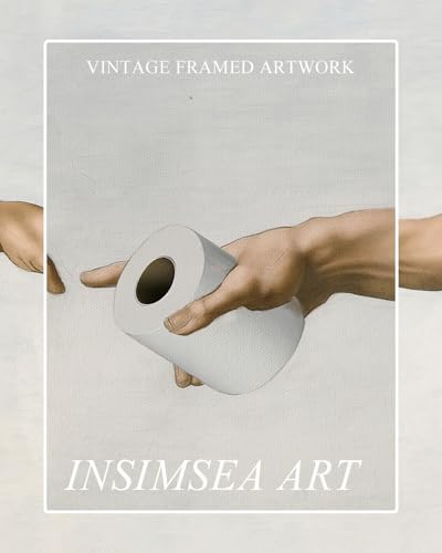InSimSea Framed Canvas Wall Art, God's Hand Holding Toilet Paper, 10x8 Inch - color: Toilet Paper