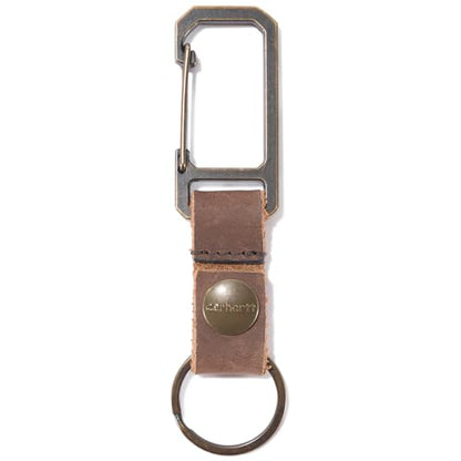 Carhartt Unisex Adult Durable Metal Key Keeper, Belt Loop Key Ring Holder with Self-Locking Metal Gate Clip for Car/Home Keys - color: Saddle Leather (Brown)